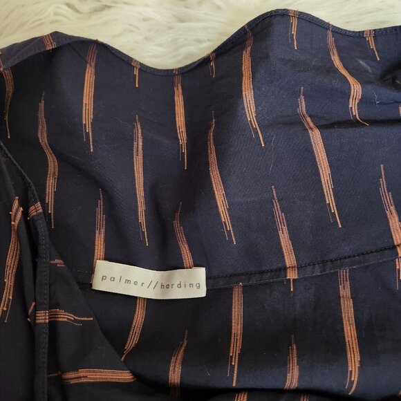 Palmer Harding Women's Blue Linen Striped Courage Midi Dress Size 8 Lagenlook - Picture 3 of 16